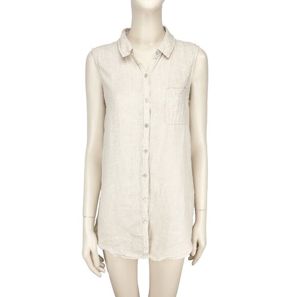 Jones New York Tops - JONES NEW YORK JNY 100% Linen Sleeveless Button down Tunic Top Blouse Size M